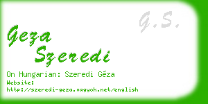 geza szeredi business card